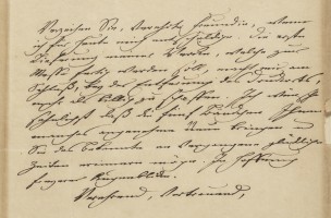 Brief Johann Wolfgang von Goethes an Schillers Schwägerin Caroline von Wolzogen, 2. April 1827: Dies ist einer von zwei Briefen Goethes, die Josefine Lechner gehörten. © Klassik Stiftung Weimar