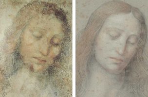Links das Original von Leonardo, rechts die Kopie von Bossi.