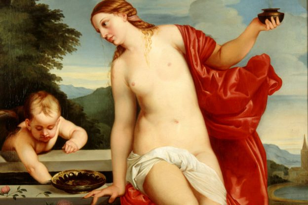 Friedrich Burys Gemälde »Venus und Amor«, nach der Vorlage von Tiziano Vecellio, stammt aus Goethes Besitz. Ausschnitt, Klassik Stiftung Weimar