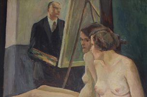 Rudolf Riege, Der Maler und sein Modell vor einem Spiegel, 1920er Jahre © Museum Hameln