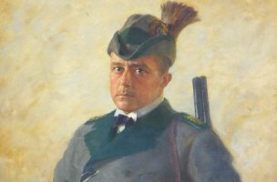 Walter Petersen, Bildnis des Großherzogs Wilhelm Ernst von Sachsen-Weimar-Eisenach (Jäger mit Hut), Ausschnitt, 1924, Klassik Stiftung Weimar